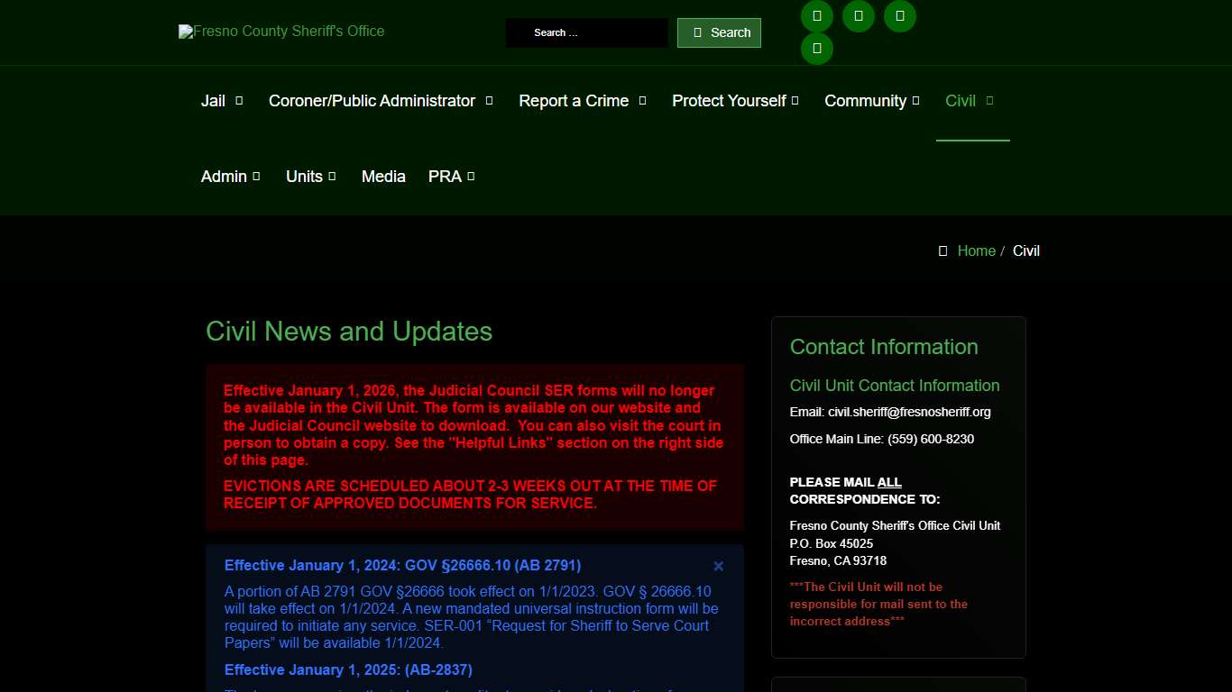 The Fresno County Sheriff-Coroner's Office - Civil